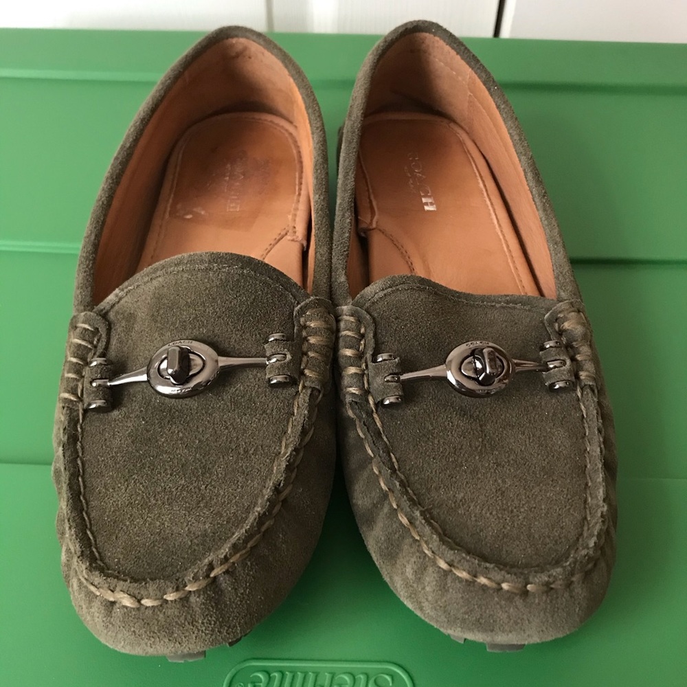 Coach ‘Arlene’ Loafer (Women) Olive Suede